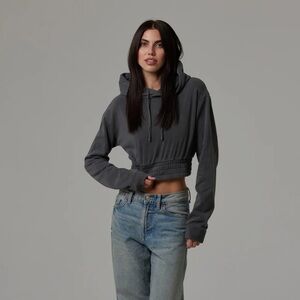TALENTLESS Boxer Cropped Hoodie Gray SMALL